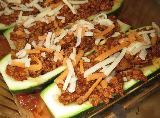 Oven ready Taco Zucchini Boats