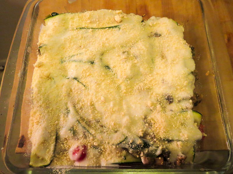 Zucchini Lasagna ready for the oven