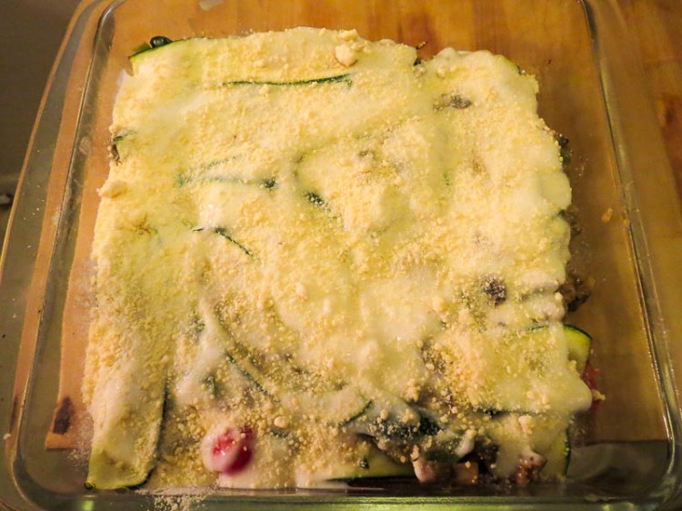 Zucchini Lasagna ready for the oven