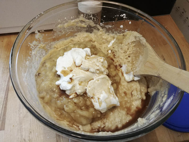 Mixing Banana Bread