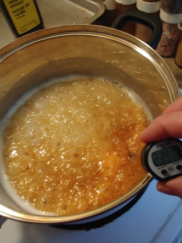 Caramelizing the sugar